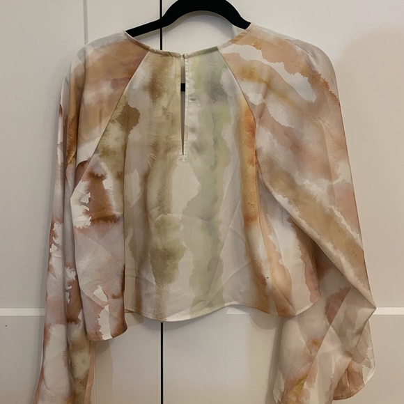 Cute Satin Bell Sleeve Top - Picture 2 of 2